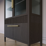 Витрина Primo со стеклянными фасадами и буфетом шпон Темный орех варинант исполнения - 7 | Loft Concept в Краснодаре