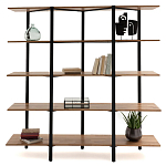 Стеллаж из массива дуба и стали Robson Rack Industrisal Metal Rust варинант исполнения - 3 | Loft Concept в Краснодаре