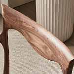 Стул деревянный с мягким сиденьем из коричневой натуральной кожи Moon Walnut Furniture варинант исполнения - 6 | Loft Concept в Краснодаре