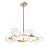 Люстра круглая подвесная с 15-ю прозрачными шарообразными плафонами из стекла Iona chandelier варинант исполнения - 1 | Loft Concept в Краснодаре