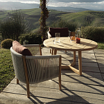 Дизайнерское уличное кресло из массива дерева с веревочной спинкой BOBOLI Armchair варинант исполнения - 2 | Loft Concept в Краснодаре