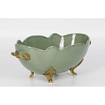 Чаша зеленого цвета из фарфора с волнообразным краем Eden Garden porcelain and bronze варинант исполнения - 1 | Loft Concept в Краснодаре