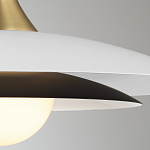 Подвесной светильник с плафоном в форме плоского купола и белой шарообразной лампой Eurofase варинант исполнения - 10 | Loft Concept в Краснодаре