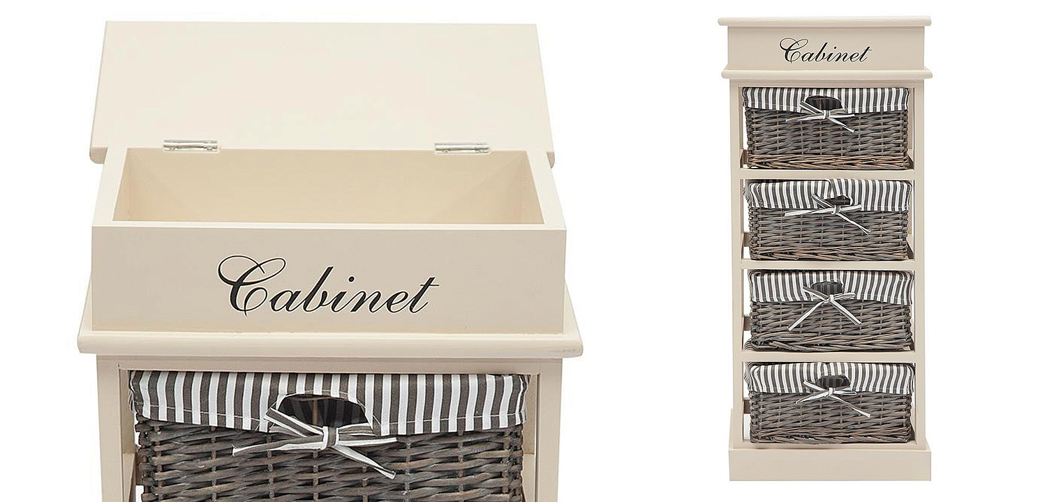 Тумба с 4 корзинами Provence Butter White 4 Boxes - Loft-Concept в Краснодаре