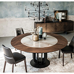 Обеденный стол круглый на чёрном фигурном основании Bosnia dinning table  варинант исполнения - 3 | Loft Concept в Краснодаре