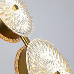  Подвесной светильник с плафонами из рельефного стекла Peony Glass Bronze Two варинант исполнения - 4 | Loft Concept в Краснодаре