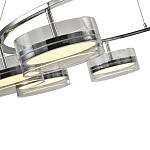 Люстра светодиодная с 8-ю прозрачными плафонами цилиндрической формы из акрила и стекла с пультом для регулировки света Glass Lamp Chromium варинант исполнения - 1 | Loft Concept в Краснодаре