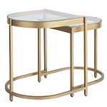 Комплект из 2-х приставных столиков на металлическом основании цвета латунь Ambassador варинант исполнения - 1 | Loft Concept в Краснодаре