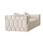 Диван двухместный  бежевый с золотым каркасом Bertrude варинант исполнения - 1 | Loft Concept в Краснодаре