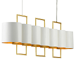 Люстра прямоугольная с белыми цилиндрическими абажурами White Ribbon варинант исполнения - 6 | Loft Concept в Краснодаре