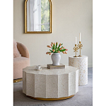 Стол кофейный с отделкой раковинами устриц Coastal Charm варинант исполнения - 4 | Loft Concept в Краснодаре