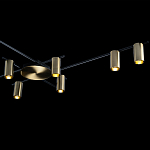 Потолочный светильник с 10-ю цилиндрическими плафонами цвета латунь TRIBES CHANDELIER варинант исполнения - 5 | Loft Concept в Краснодаре