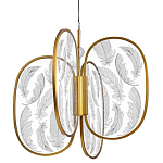 Люстра с гравировкой на акриловых плафонах Gravyura Bronze D 50 см варинант исполнения - 1 | Loft Concept в Краснодаре