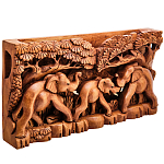 Панно из дерева слоны Panel With Animals варинант исполнения - 2 | Loft Concept в Краснодаре