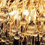 Люстра подвесная с прозрачными стеклянными подвесками в форме капель Диаметр 80 см Droplet Chandelier варинант исполнения - 17 | Loft Concept в Краснодаре