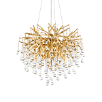 Люстра подвесная с прозрачными стеклянными подвесками в форме капель Диаметр 60 см Droplet Chandelier варинант исполнения - 8 | Loft Concept в Краснодаре