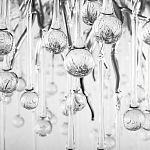 Люстра подвесная с прозрачными стеклянными подвесками в форме капель Диаметр 80 см Droplet Chandelier варинант исполнения - 9 | Loft Concept в Краснодаре