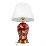 Настольная лампа бордовая с изображением птиц Slip Away варинант исполнения - 3 | Loft Concept в Краснодаре