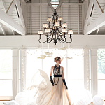 Люстра бронзового цвета с бежевыми абажурами из органзы в классическом стиле Hinkley варинант исполнения - 3 | Loft Concept в Краснодаре