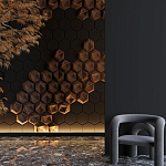 Гипсовая 3D панель с принтографией PM-41 варинант исполнения - 5 | Loft Concept в Краснодаре