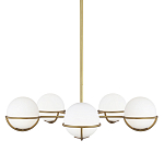 Люстра с 5-ю белыми шарообразными плафонами в сферические каркасах Feiss варинант исполнения - 1 | Loft Concept в Краснодаре