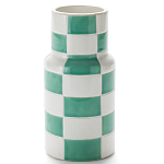 Ваза из фаянса Brighter than the Stars с шахматным принтом бирюзового цвета  варинант исполнения - 1 | Loft Concept в Краснодаре