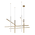 Люстра с 8-ю пересекающимися цилиндрическими плафонами на тонких тросах Trumpet tube варинант исполнения - 2 | Loft Concept в Краснодаре