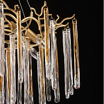 Люстра подвесная золотого цвета с разветвленными ветвями и прозрачными стеклянными подвесками Droplet Chandelier варинант исполнения - 6 | Loft Concept в Краснодаре