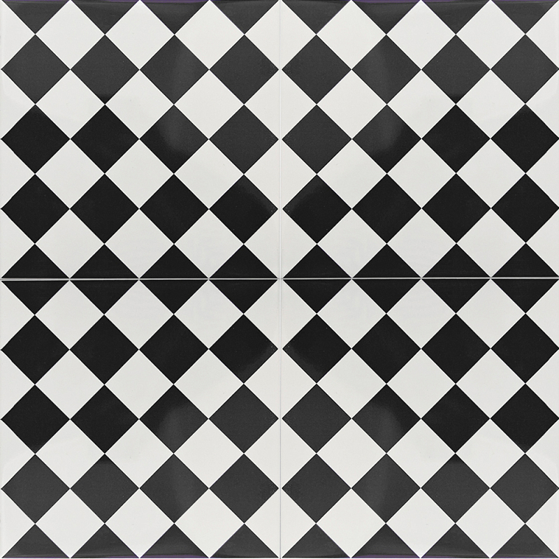 Дизайнерская плитка с узором Шахматка Белый Черный Синий в Краснодаре | Loft Concept 