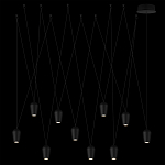 Подвесной светильник черными плафонами на длинных пересекающихся тросах Construction варинант исполнения - 8 | Loft Concept в Краснодаре