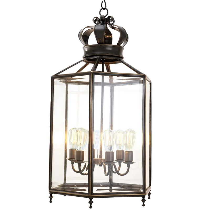 Люстра Lantern Grandos Темная бронза Прозрачный (Transparent) в Краснодаре | Loft Concept 