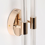 Бра с круглым основанием золотого цвета и двумя вертикальными плафонами Hex Scaffold варинант исполнения - 4 | Loft Concept в Краснодаре