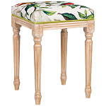 Банкетка из натурального бука золотистая с изображением птиц и цветов Blooming Bird варинант исполнения - 2 | Loft Concept в Краснодаре