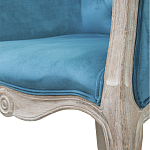 Кресло низкое в стиле прованс Louis French Armchair blue velour варинант исполнения - 4 | Loft Concept в Краснодаре