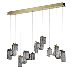 Подвесной светильник линейный с плафонами волнистой формы из фактурного стекла Big Wave варинант исполнения - 1 | Loft Concept в Краснодаре