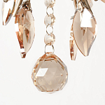 Люстра подвесная круглая с тканевым полупрозрачным абажуром и подвесками 4 лампы Gilded Elegance варинант исполнения - 6 | Loft Concept в Краснодаре