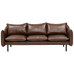 Трехместный кожаный диван на ножках темно-коричневый Tailler Sofa Brown варинант исполнения - 1 | Loft Concept в Краснодаре