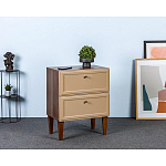 Тумба прикроватная бежевая из массива бука с 2-мя ящиками Wenge Light варинант исполнения - 5 | Loft Concept в Краснодаре