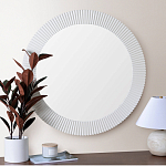 Зеркало в круглой фактурной раме Mirror Modern Texture белое варинант исполнения - 5 | Loft Concept в Краснодаре