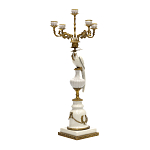 Подсвечник белый Попугай из фарфора с бронзовыми элементами Eden Garden варинант исполнения - 1 | Loft Concept в Краснодаре