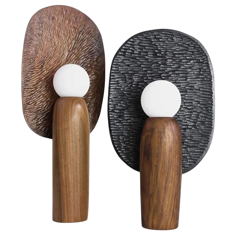 Настольная лампа из дерева Decorative Wooden Lamp Черный Коричневый Настольная лампа из дерева Decorative Wooden Lamp Черный Коричневый в Краснодаре | Loft Concept