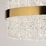 Люстра круглая золотого цвета с прозрачными рельефными стеклянными вставками Textured Glass Chandelier варинант исполнения - 10 | Loft Concept в Краснодаре