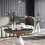 Дизайнерский журнальный стол на прозрачном основании Nofon варинант исполнения - 1 | Loft Concept в Краснодаре