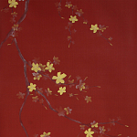 Обои ручная роспись Cherry Tree Special Colourway on Scarlet Lady dyed silk варинант исполнения - 2 | Loft Concept в Краснодаре