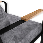 Кресло серый велюр с жесткими подлокотниками на полозьях Ashton варинант исполнения - 6 | Loft Concept в Краснодаре