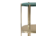 Консоль овальной формы золотая с полкой для хранения Craig варинант исполнения - 2 | Loft Concept в Краснодаре