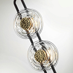 Торшер с 2-мя прозрачными стеклянными плафонами и золотистыми декоративными вставками Virelia варинант исполнения - 5 | Loft Concept в Краснодаре