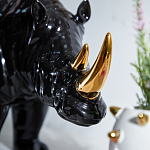 Статуэтка черный носорог с золотыми рогами Golden Horned Black Rhino варинант исполнения - 6 | Loft Concept в Краснодаре