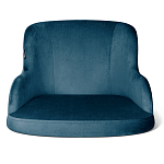 Стул с мягкой синей обивкой из велюра и подъемно-поворотным механизмом на белых колесиках Harper Blue and White варинант исполнения - 2 | Loft Concept в Краснодаре