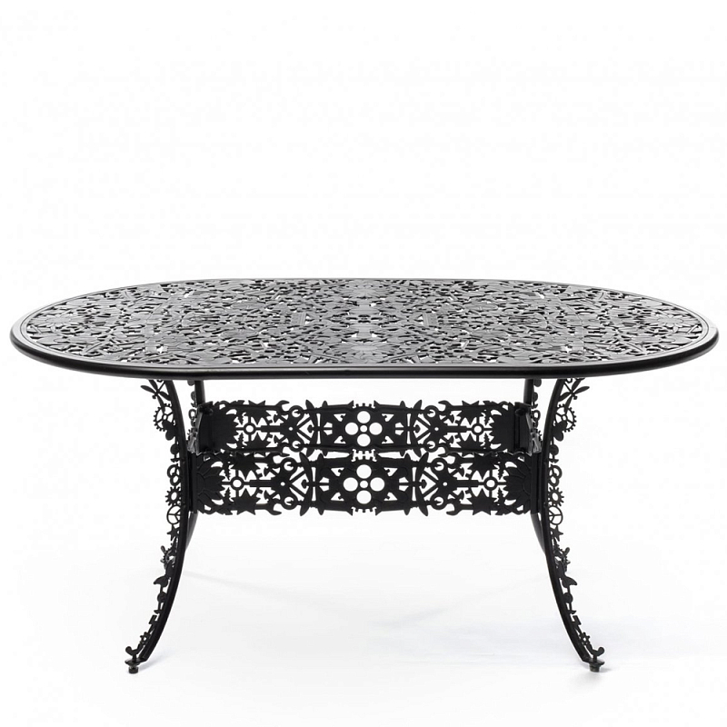 Обеденный стол Industry Collection ALUMINIUM OVAL TABLE – BLACK Черный в Краснодаре | Loft Concept 